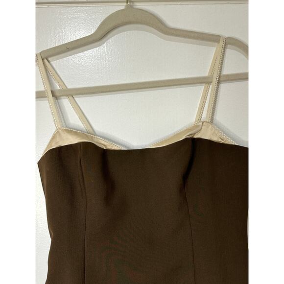 Reformation Melanie Lace Trim Crop Top Brown Cream Size 6 NWOT Sweetheart Neck - Picture 4 of 14